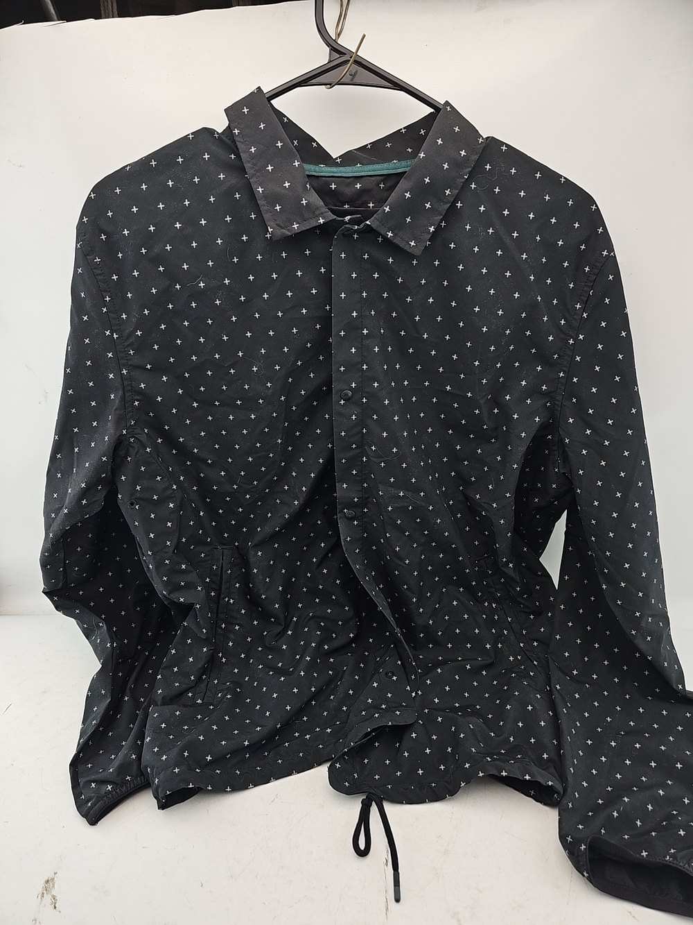 Herschel Supply Company Black Button-Up Shirt with White Micro Cross Print